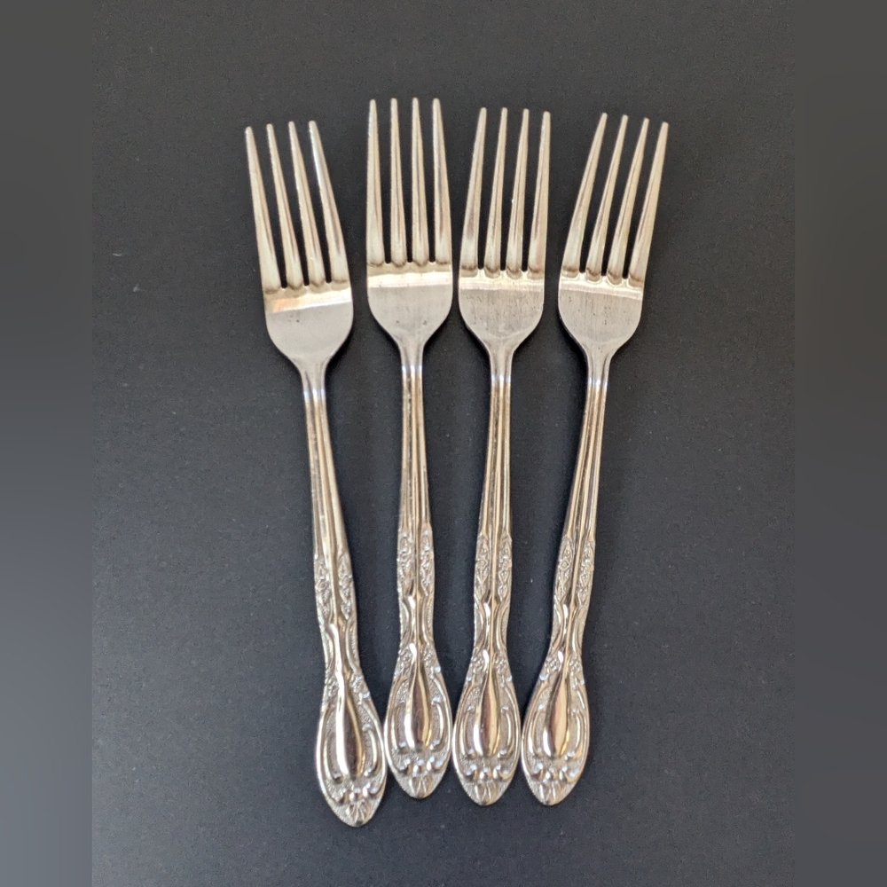 Dinner Forks Towne Hall INOX Japan Vintage Stainless Steel Set Of 4 Cutlery